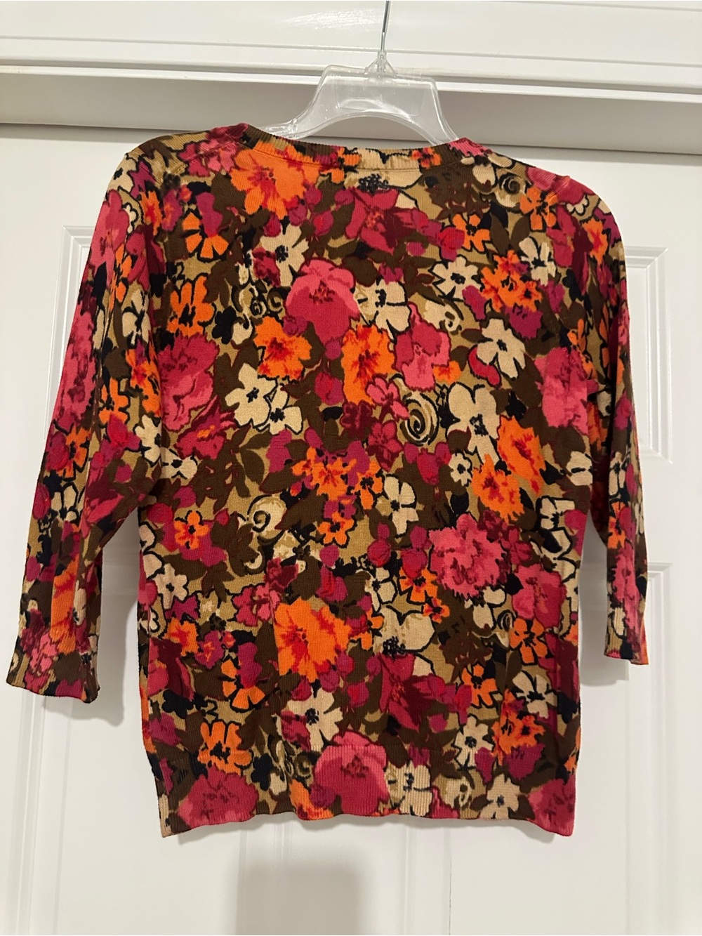 Talbots Multicolor Floral Button-Front Cardigan - Picture 3 of 3